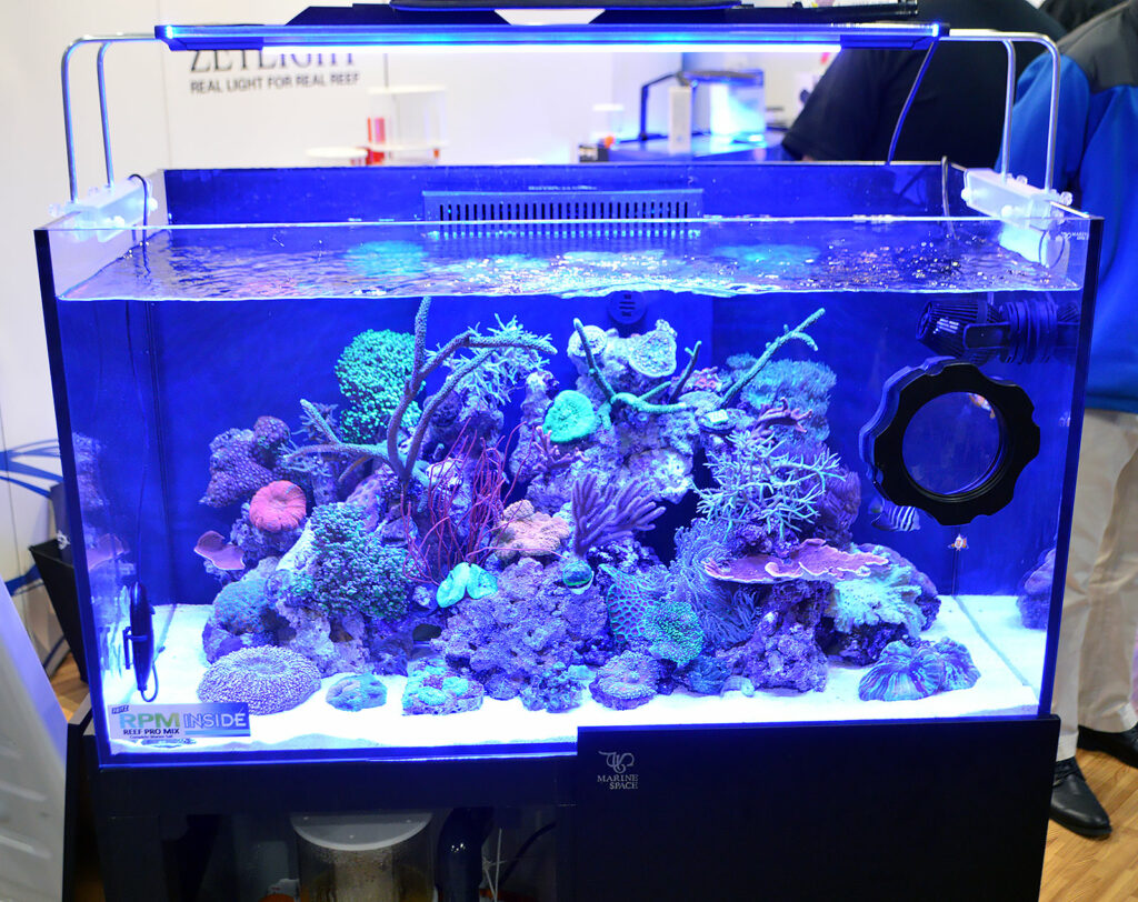 Ming Trading showed off this reef aquarium, set up by Sea Schor.