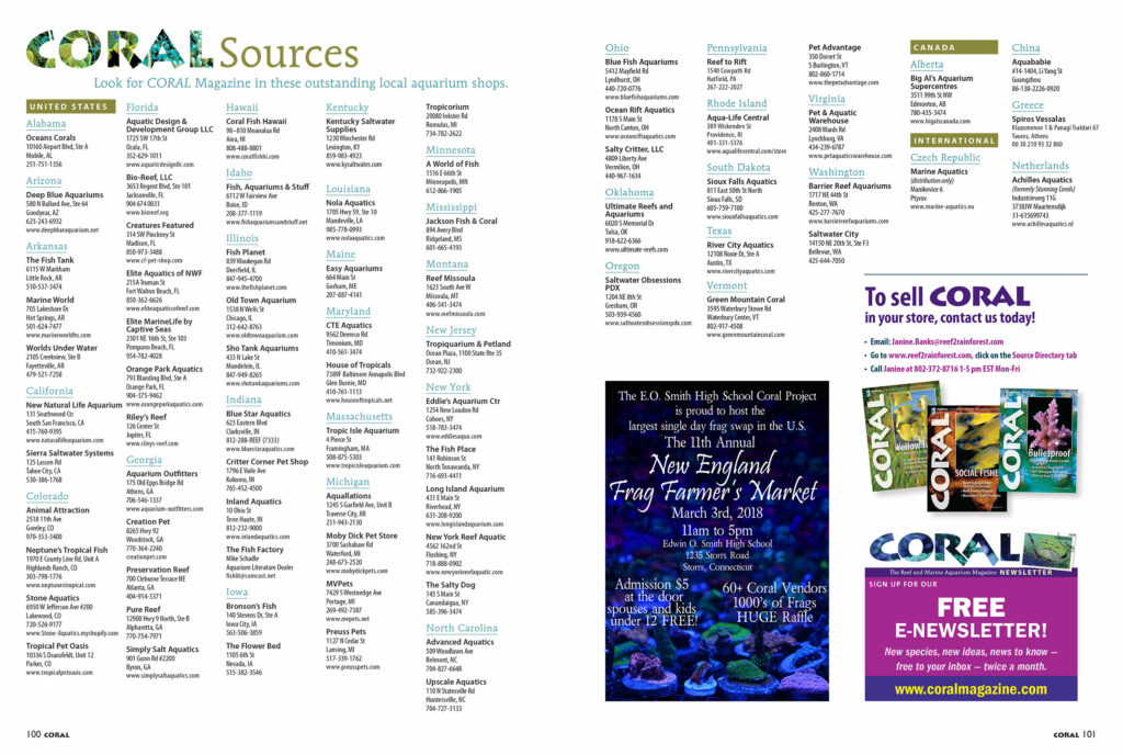 Find CORAL Magazine for sale as single issues at the VERY BEST aquarium retailers. View this list online as well.