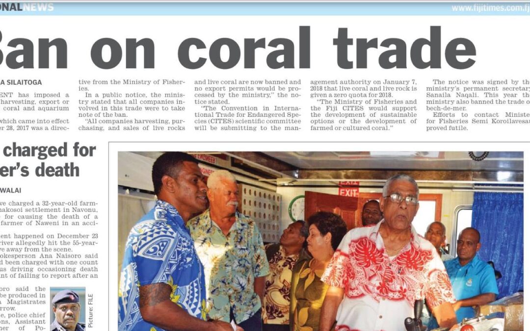 Conservation Biologist Responds to Fiji’s Coral Export Ban