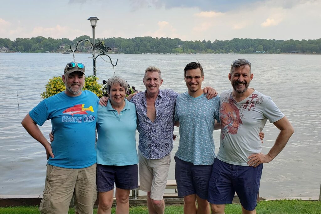 Tal Sweet (MBI organizer, center) with speakers from the 2019 event (left to right); CORAL Sr. Editor Matt Pedersen, Kathy Leahy (Kathy's Clowns), Noel Heinsohn (Fundación Grupo Puntacana) and Paul Anderson (Mystic Aquarium).