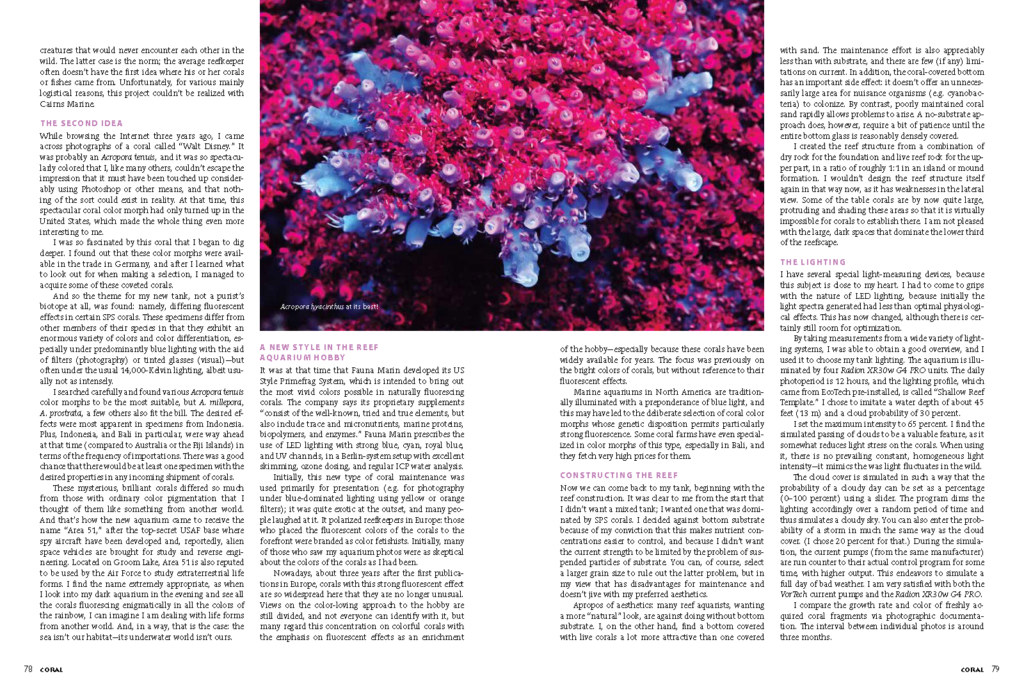 Immo Gerber's Aquarium Portrait article in the current issue of CORAL.