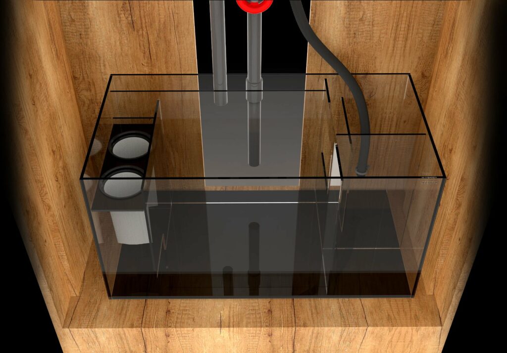 A look at the sump design for the MARINE X series of Waterbox aquarium systems.