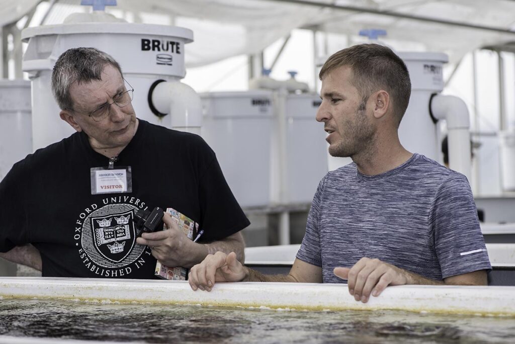 "Captive breeding is an important and growing part of the marine ornamental industry, albeit not in any way a fix-all for the challenges we are up against," notes Fosså, reflecting on a recent tour of ORA in Florida with ORA president Dustin Dorton (at right).