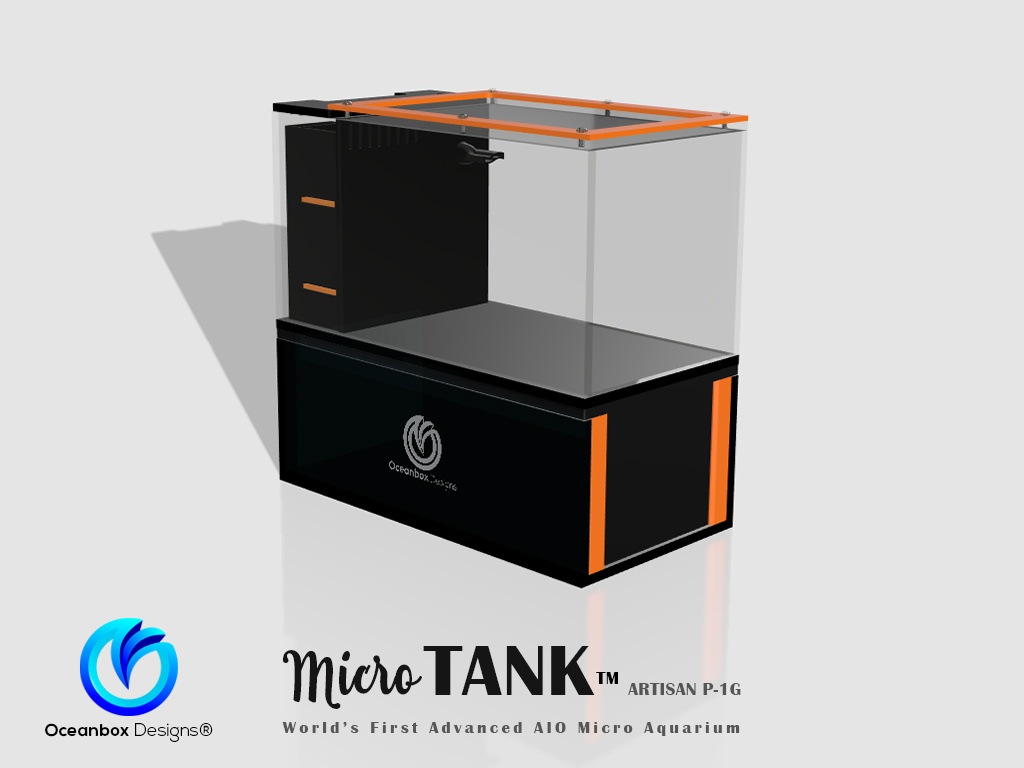 Oceanbox Designs MicroTank Artisan P-1G Micro AIO Aquarium - CORAL