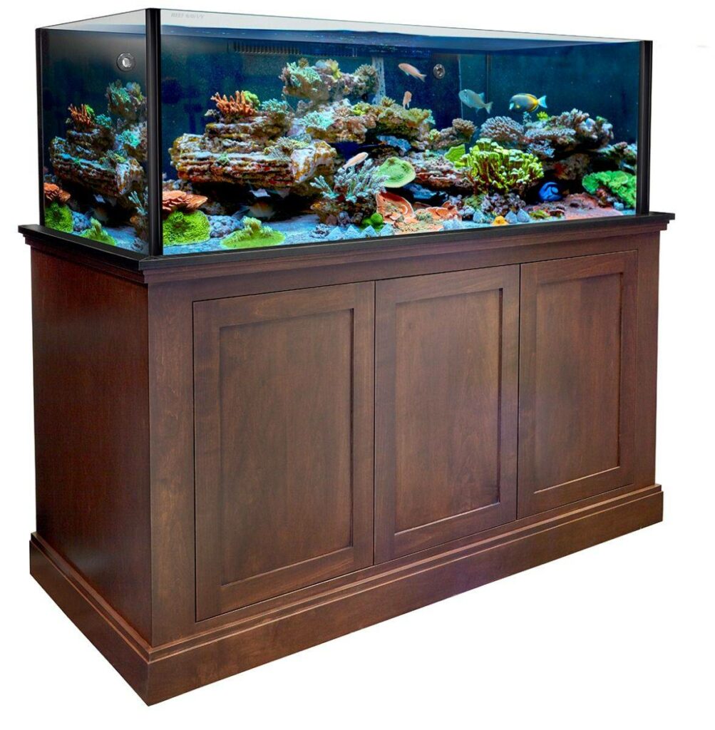 Built to last and look great for years, the combination of a 180-gallon Reef Savvy rimless aquarium and ghost overflow with a Chris Benner hard maple stand result in a top-tier canvas where you can create the reef aquarium of your dreams.