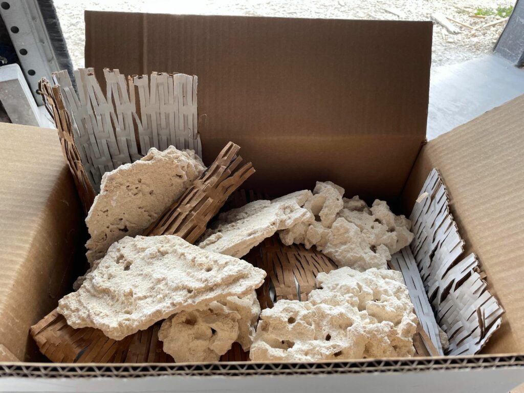 Bubble wrap has been replaced by recycled cardboard fill, eliminating single-use plastic from all MarcoRocks packaging.