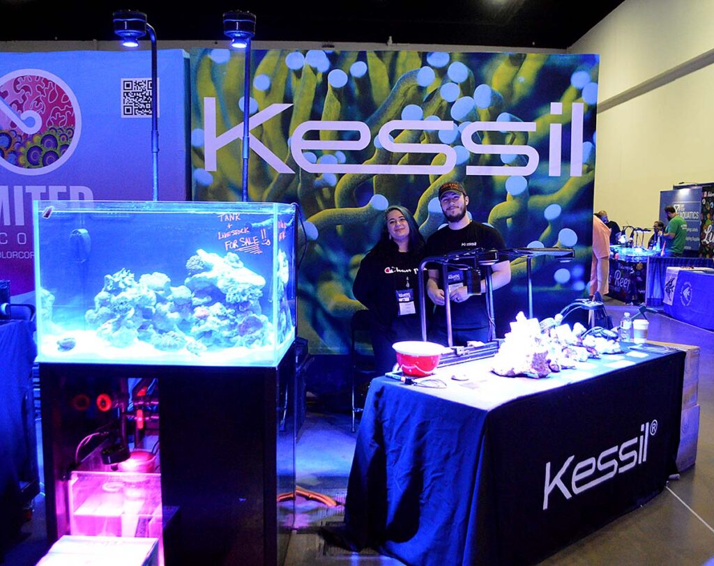 Kessil's reknowned LED lights were on display at the expo.