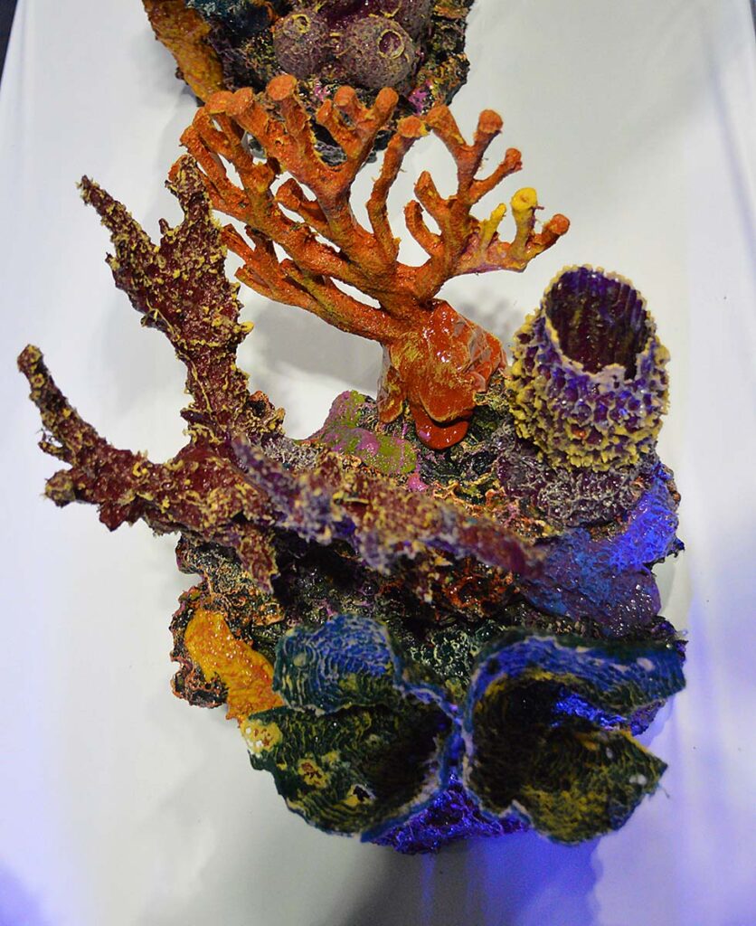 A closer look at the artificial coral reef decor from Tsunami Coral Reefs and Aquariums.
