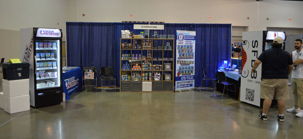 Ocean Nutrition and San Francisco Bay Bran were on hand to showcase their diverse offerings of aquarium foods.