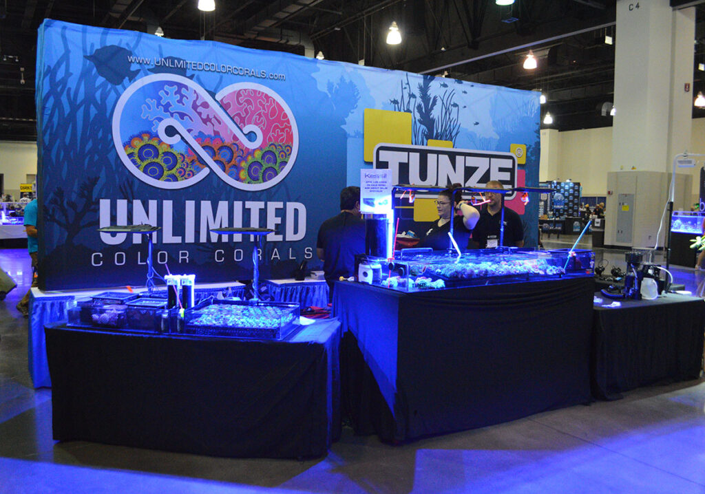 Unlimited Color Corals shared a joint space with Tunze at MACNA 2022!