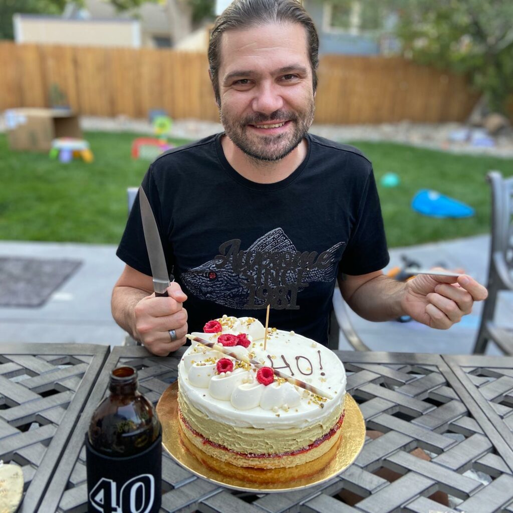 Jake Adams in Golden, Colorado, celebrating his 40th birthday in September, 2021. He was 41 at the time of his passing. Image courtesy Windsor Adams.