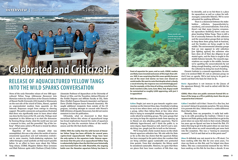 This article first appeared in the January/February 2025 issue of CORAL Magazine.